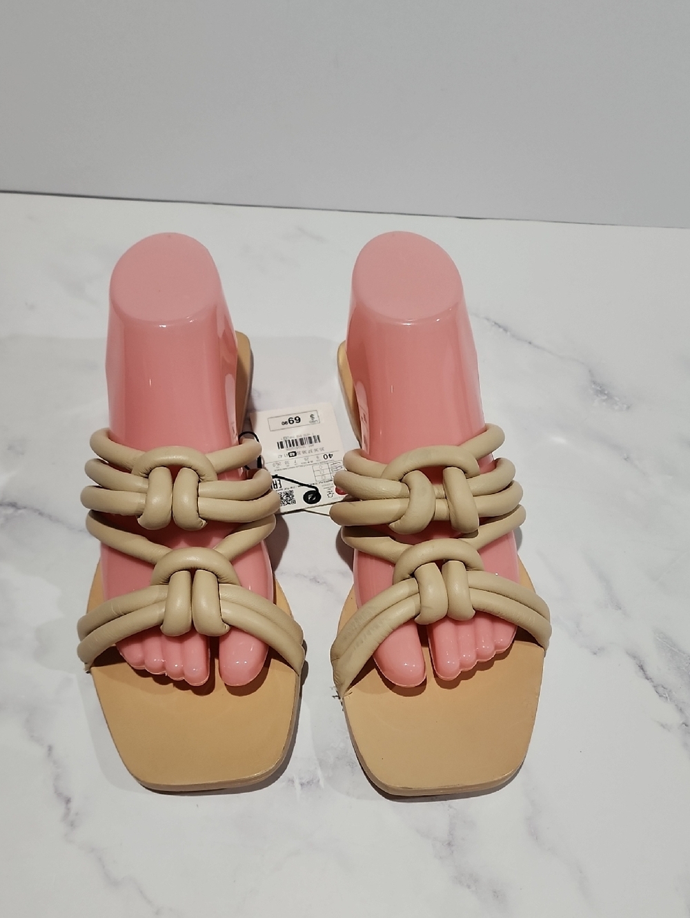 Zara  Flat Tan Rope Design Sandals